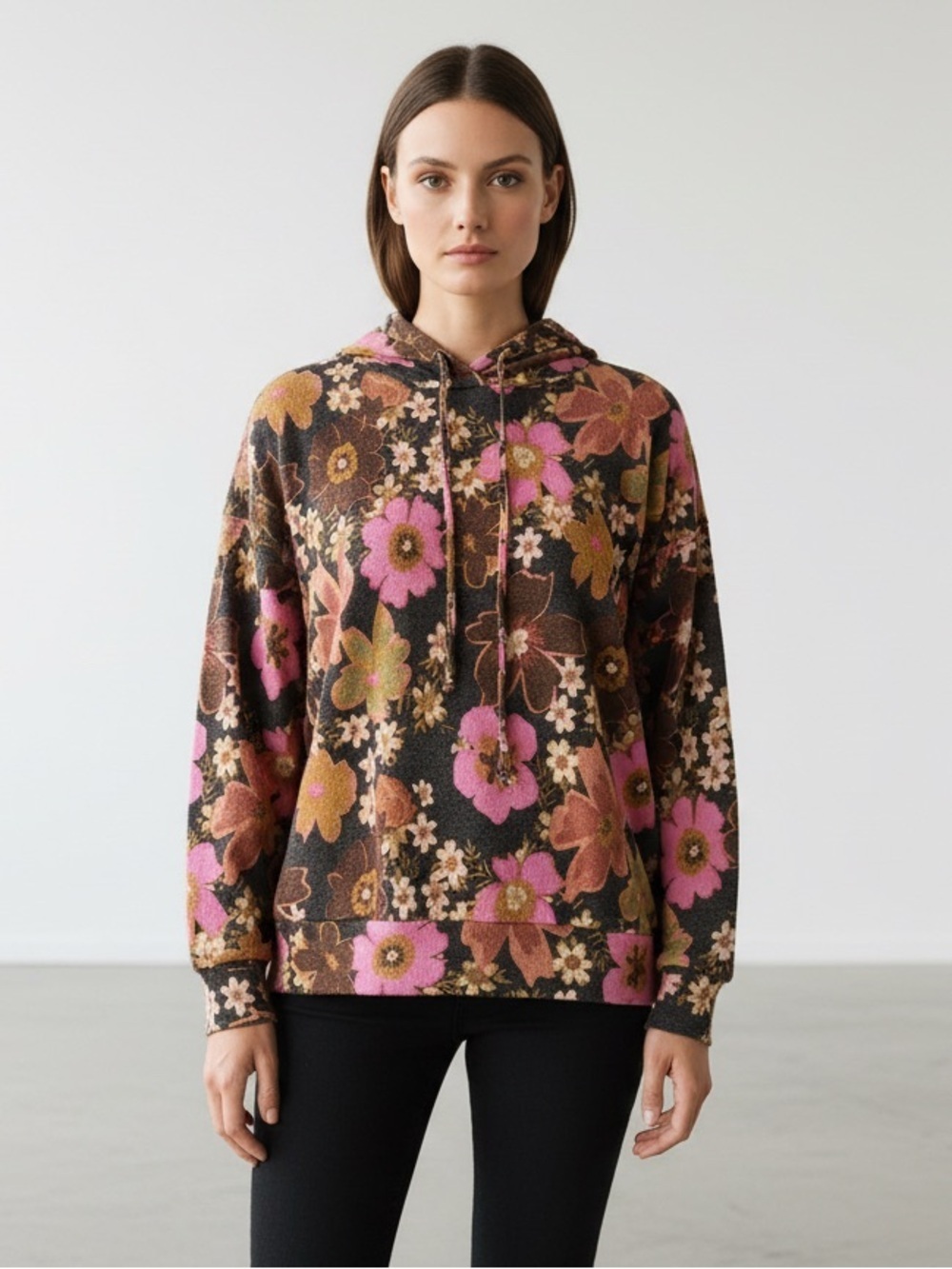 Dear Scarlett Cozy Meets Statement with this Floral Hoodie Beautiful Colors